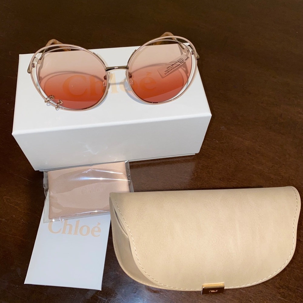 Chloé Wendy Rose Gold gorgeous sunglasses 59MM - Picture 3 of 7
